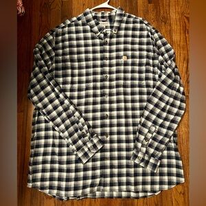 Carhartt Men's Navy and White Checkered Shirt